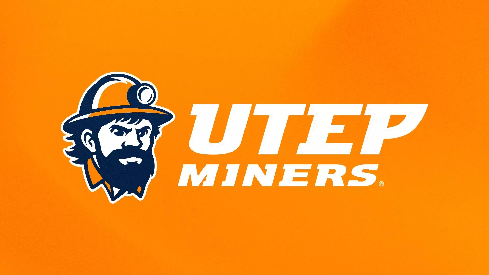 UTEP Miners logo featuring a miner illustration and the text UTEP MINERS on an orange background.